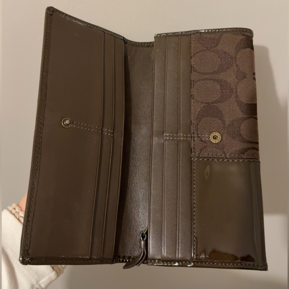 Coach Multi-Brown Patchwork Wallet - image 3